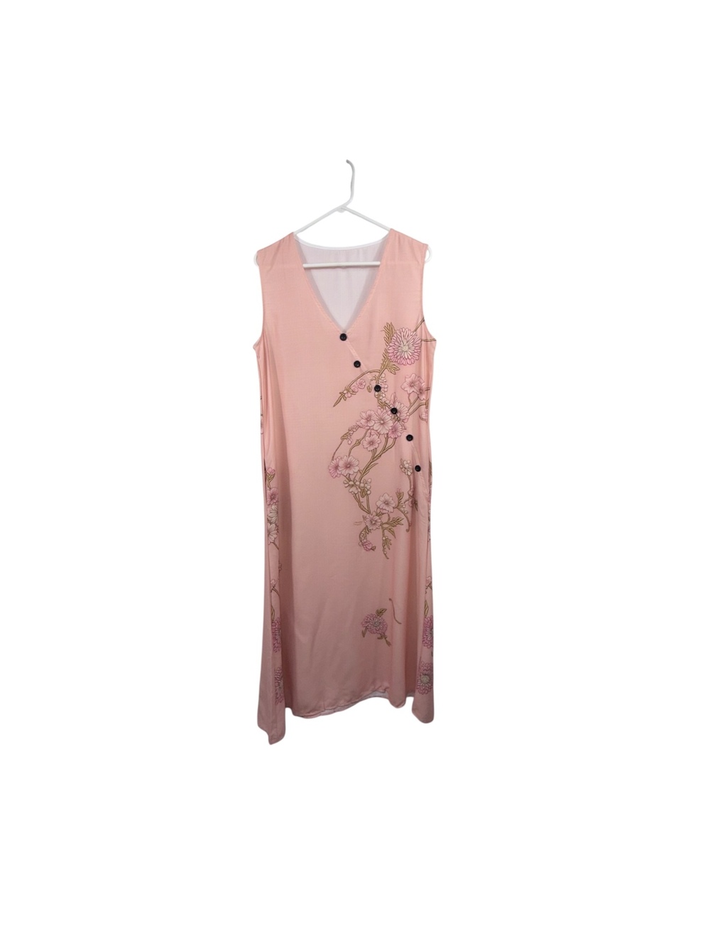 Women’s Pink Floral Sleeveless Maxi Dress Size Medium